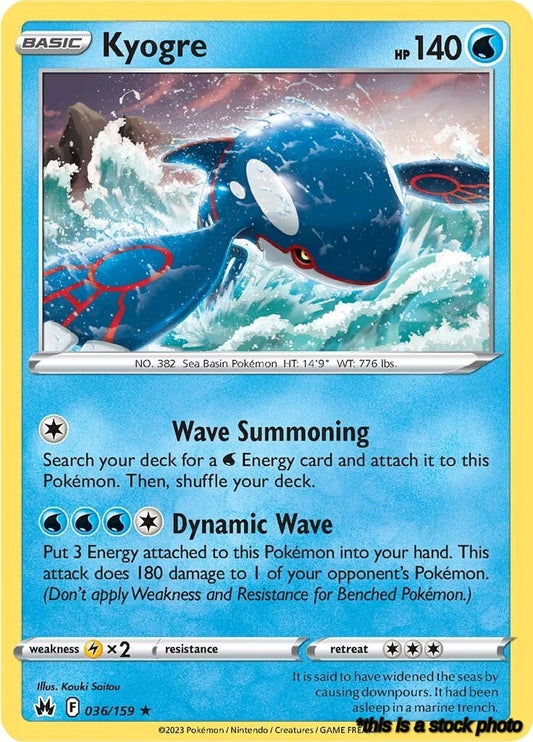036/159 Kyogre Holo Rare Holofoil