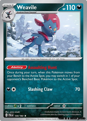 134/193 Weavile Rare Reverse Holofoil