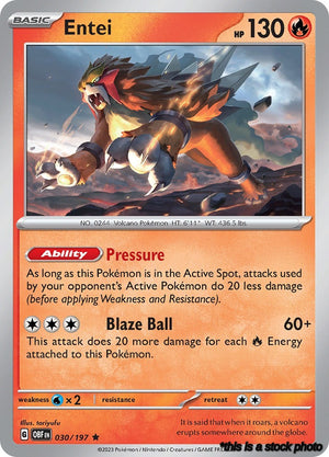 Rare Entei [030/197 Near Mint ]