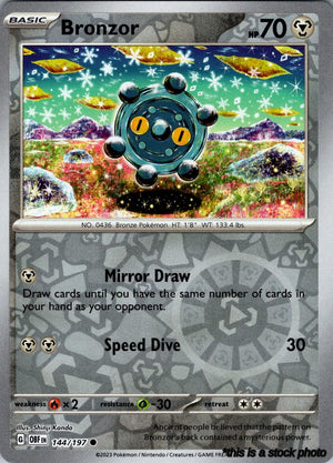 144/197 Bronzor Common Reverse Holofoil