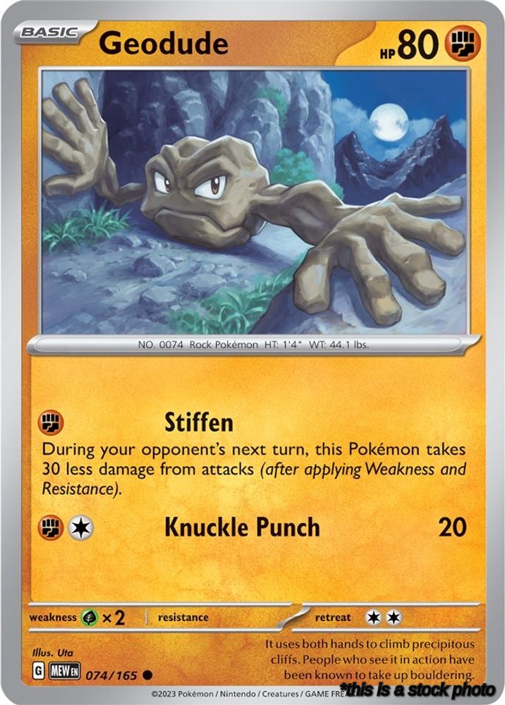 074/165 Geodude Common Reverse Holofoil