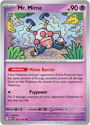 Rare Mr. Mime - 122/165 [122/165 Near Mint ]