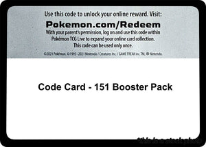 151 Code Card - 151 Booster Pack Code Card Normal