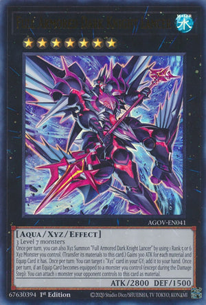 1st Edition Full Armored Dark Knight Lancer [AGOV-EN041 Near Mint] Ultra Rare