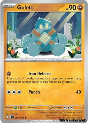 Reverse Holofoil Golett [087/162 Near Mint ]