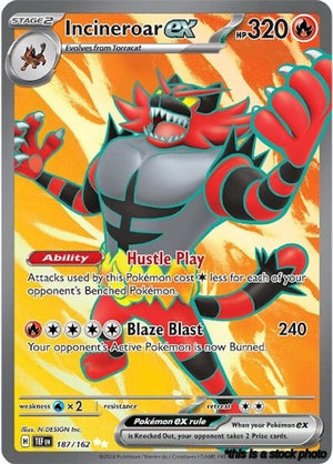 Holofoil Incineroar ex - 187/162 [187/162 Near Mint ]