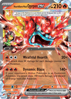 040/167 Hearthflame Mask Ogerpon ex Double Rare Holofoil