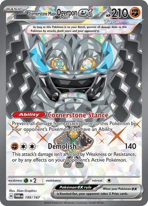 199/167 Cornerstone Mask Ogerpon ex Ultra Rare Holofoil