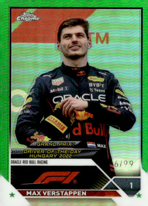 2023 Topps Chrome Formula 1 #178 Max Verstappen Green Refractor #/99