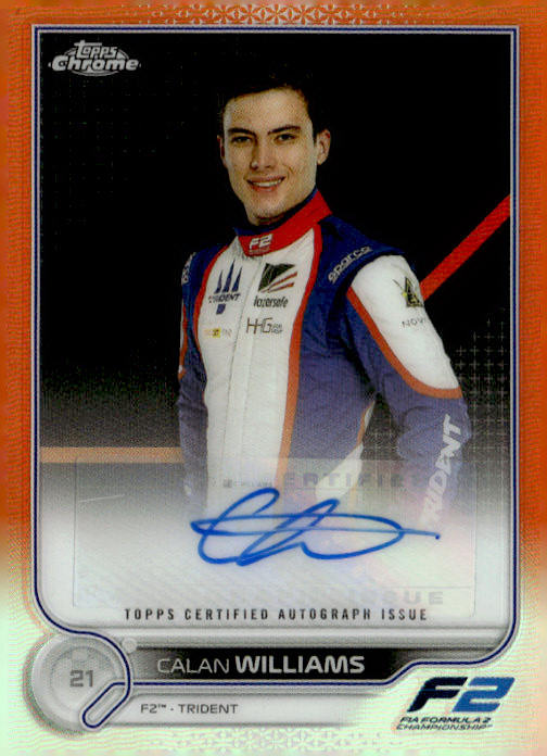 2022 Topps Chrome Formula 1 #94 Calan Williams Orange Refractor #/25
