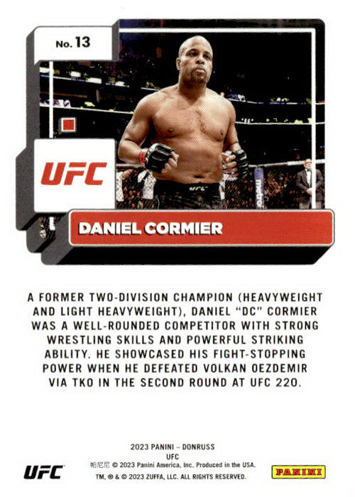 2023 Donruss UFC #13 Daniel Cormier Purple Flood