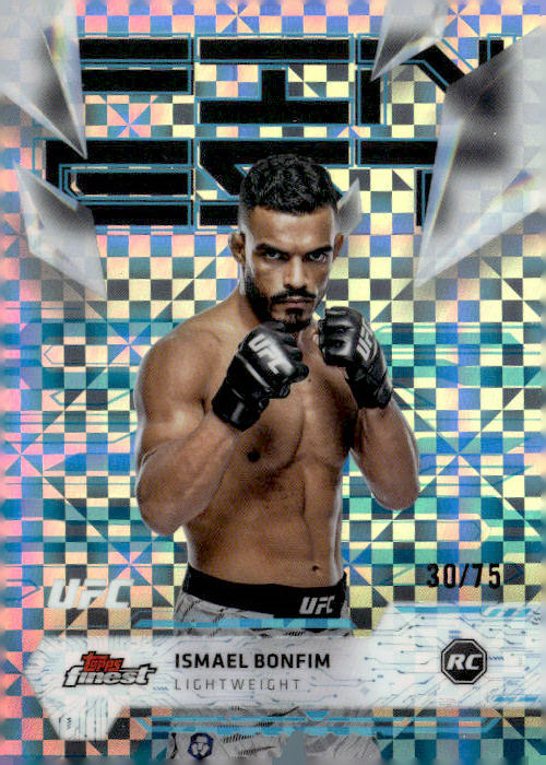 2025 Topps Finest UFC #198 Ismael Bonfim Blue Checkerboard Refractors #/75