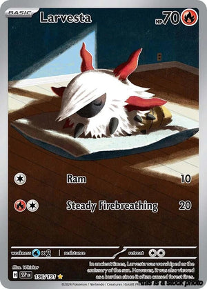 196/191 Larvesta Illustration Rare Holofoil