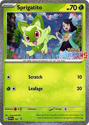 191 Sprigatito (Pokemon Horizons Stamped) Promo Holofoil
