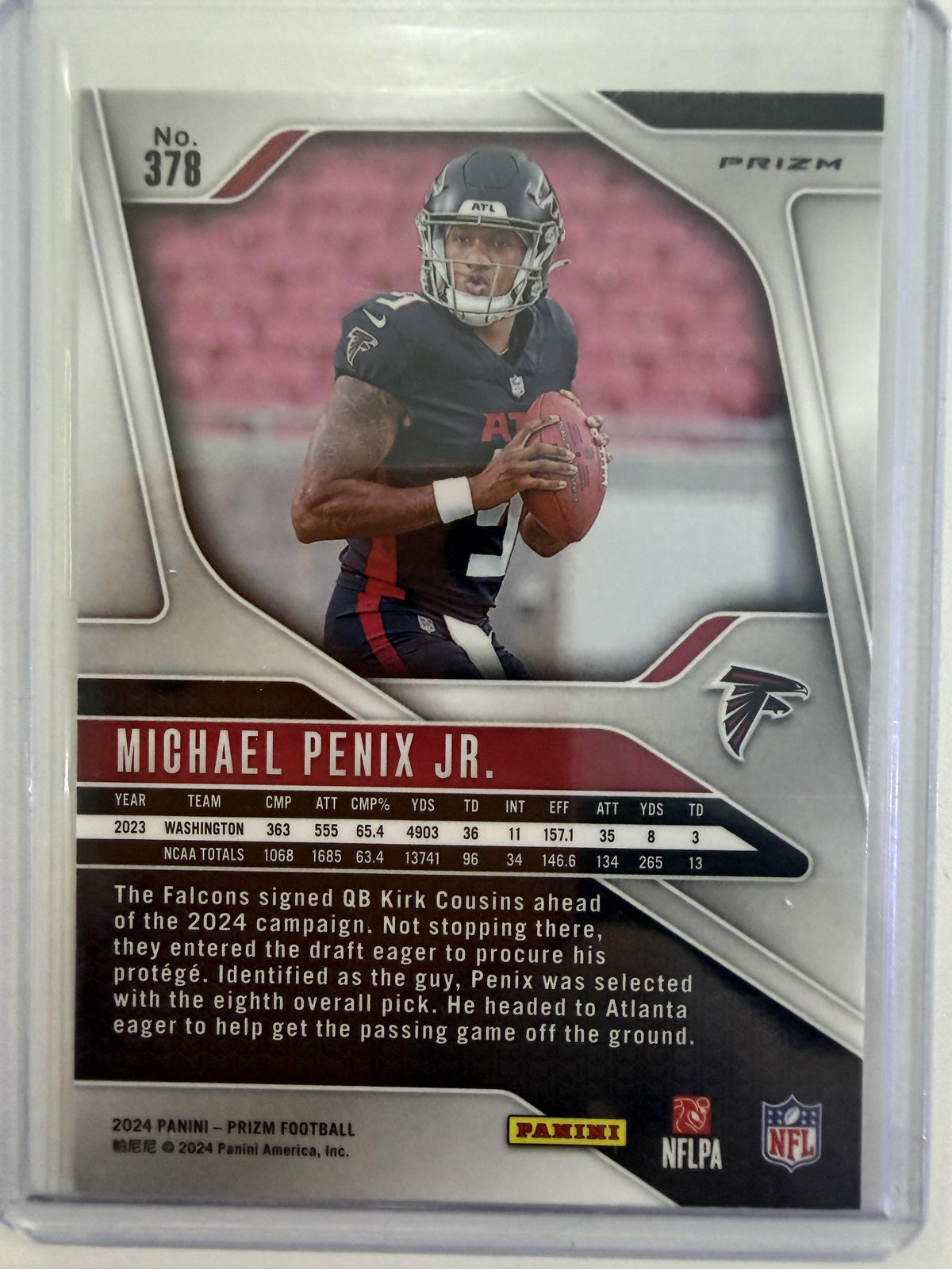 2024 Panini Prizm #378 Michael Penix Jr. Black and White Checker