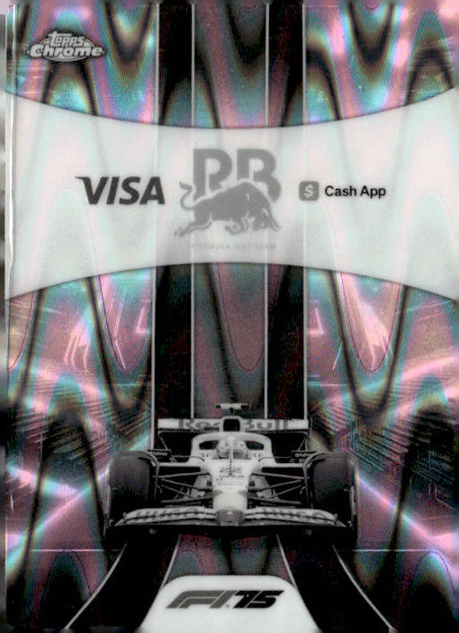 2025 Topps Chrome F1 #179 Visa RB F1 Team LOGO Black & White RayWave Refractor