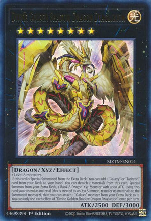 1st Edition Divine Golden Shadow Dragon Dragluxion [MZTM-EN014 Near Mint] Ultra Rare