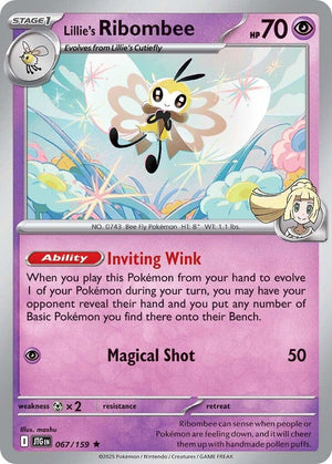 067/159 Lillie's Ribombee Rare Reverse Holofoil