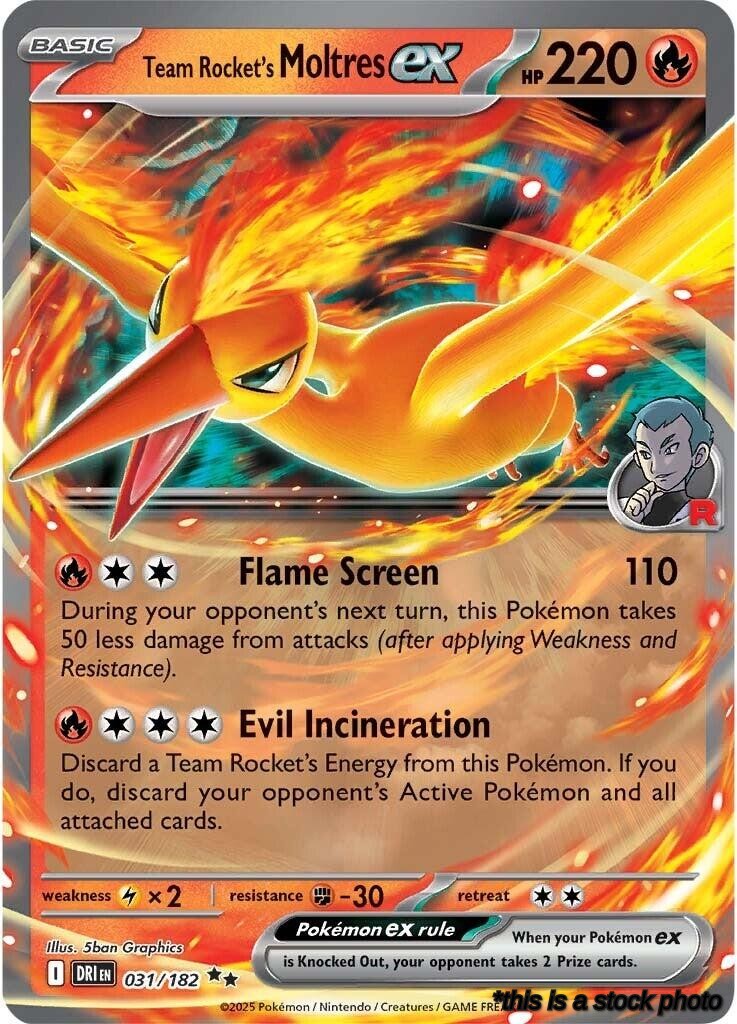 Double Rare Team Rocket's Moltres ex [031/182 Near Mint ]