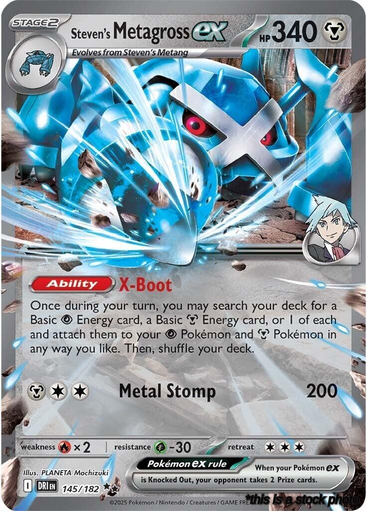 Double Rare Steven's Metagross ex [145/182 Near Mint ]