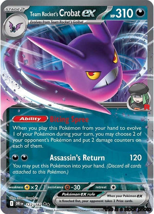 122/182 Team Rocket's Crobat ex Double Rare Holofoil