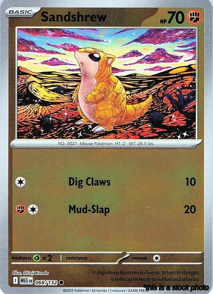 068/132 Sandshrew Common Reverse Holofoil