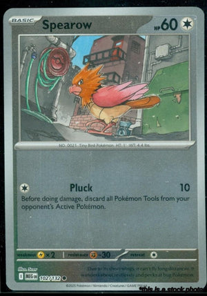 102/132 Spearow Common Reverse Holofoil