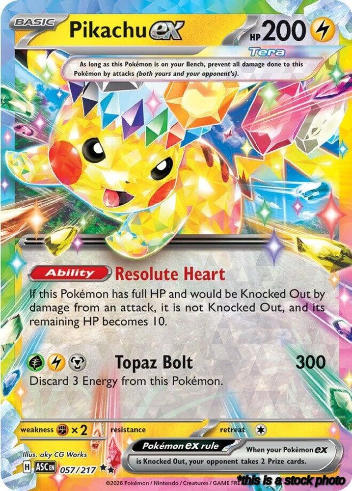 Double Rare Pikachu ex - 057/217 [057/217 Near Mint ]