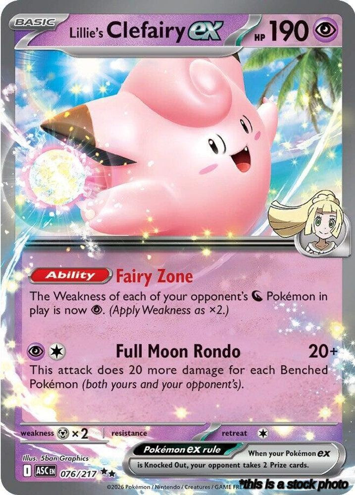 Holofoil Lillie's Clefairy ex - 076/217 [076/217 Lightly Played ]