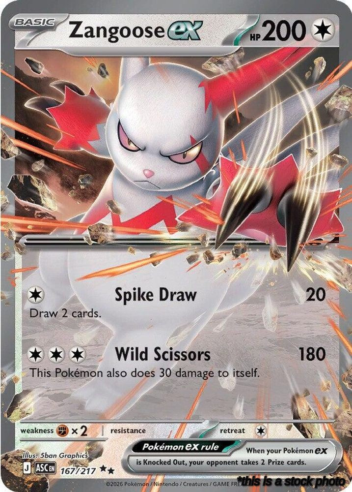 Holofoil Zangoose ex [167/217 Near Mint ]