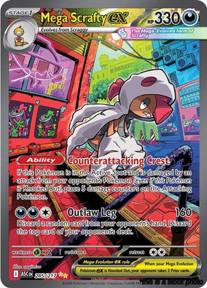 285/217 Mega Scrafty ex Special Illustration Rare Holofoil