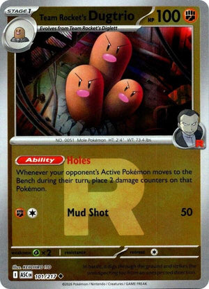 Uncommon Team Rocket's Dugtrio - 101/217 (Team Rocket) [101/217 Near Mint ]