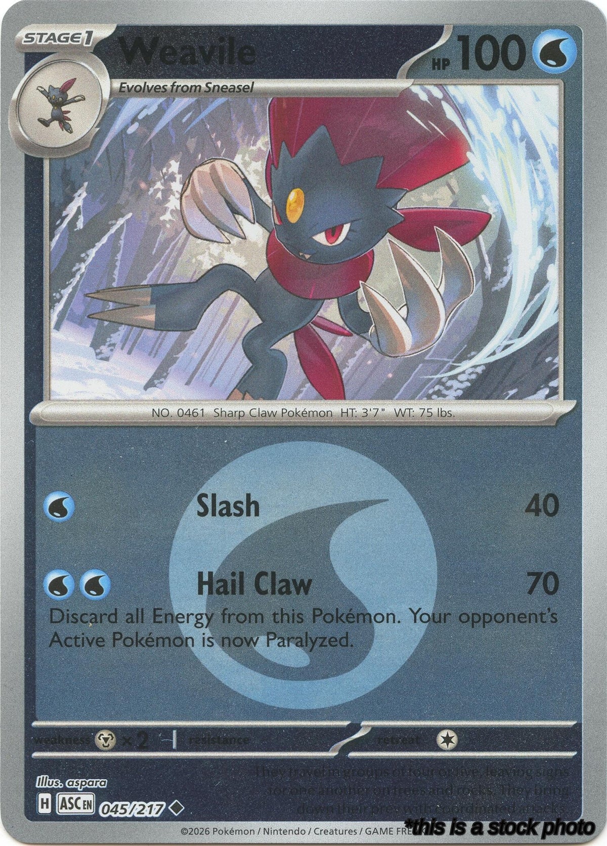 Weavile - 045/217 (Energy Symbol Pattern)