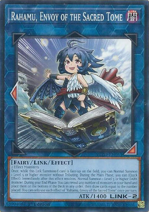 1st Edition Rahamu, Envoy of the Sacred Tome [BLZD-EN051 Near Mint] Common / Short Print