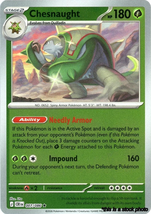 Reverse Holofoil Chesnaught [007/086 Near Mint ]