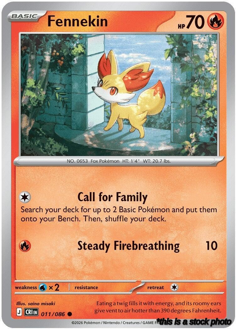 Reverse Holofoil Fennekin [011/086 Near Mint ]