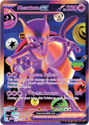 54/99 Mewtwo ex - 157/128 Futuristic Rare Holofoil