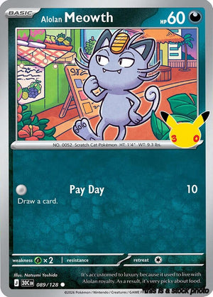 089/128 Alolan Meowth Common Holofoil