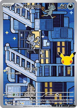 139/128 Alolan Meowth Illustration Rare Holofoil