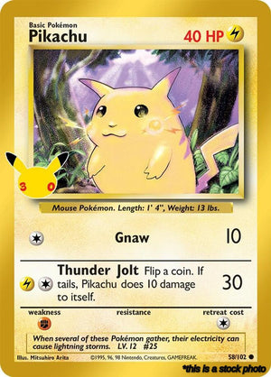 58/102 Pikachu Classic Collection Holofoil