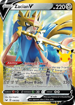 138/202 Zacian V Classic Collection Holofoil