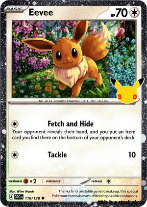 116/128 Eevee (30th Celebration) Common Holofoil