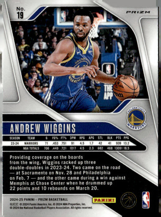 2024-25 Panini Prizm #19 Andrew Wiggins