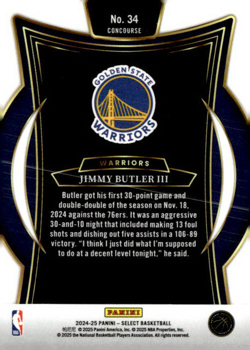 2024-25 Panini Select #34 Jimmy Butler III Blue (Retail)