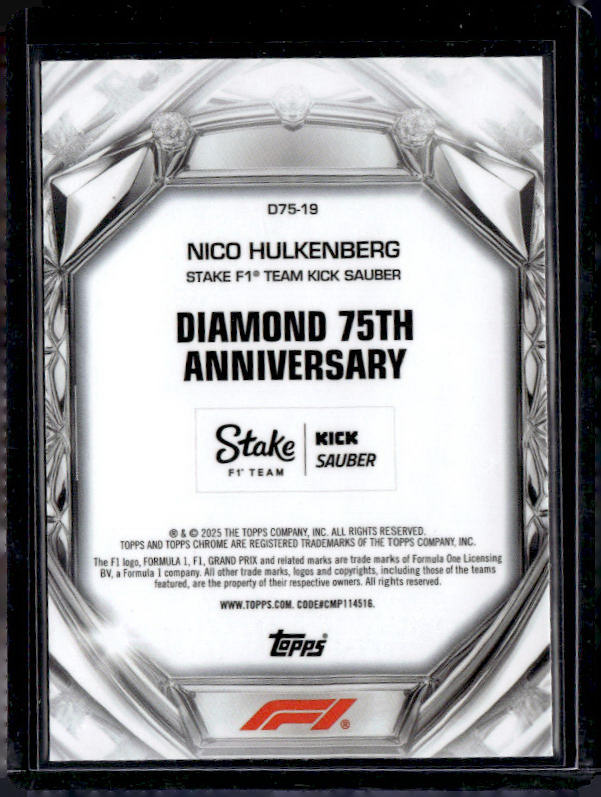 2025 #D75-19 Nico Hulkenberg Diamond 75th Anniversary