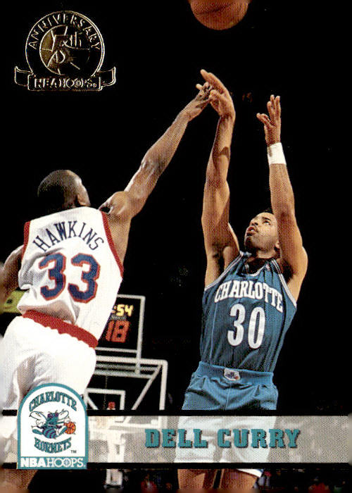 1993-94 Hoops #19 Dell Curry Fifth Anniversary Gold