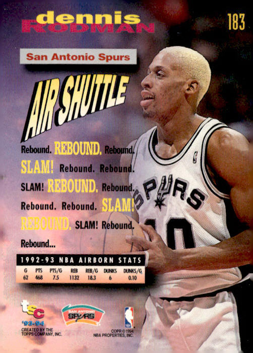 1993-94 Stadium Club #183 Dennis Rodman 1994 NBA Finals Super Teams Exchange