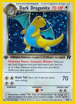 Holo Rare Dark Dragonite (5) [05/82 Moderately Played ]