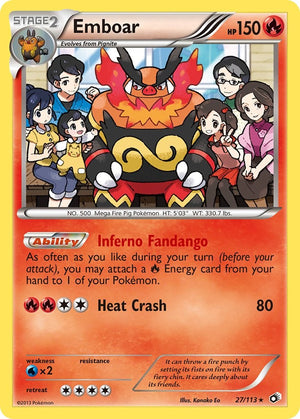 Holo Rare Emboar [27/113 Lightly Played ]