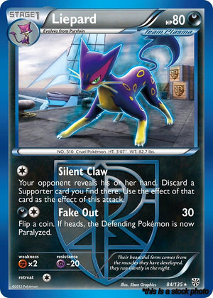 84/135 Liepard (Team Plasma) Rare Reverse Holofoil